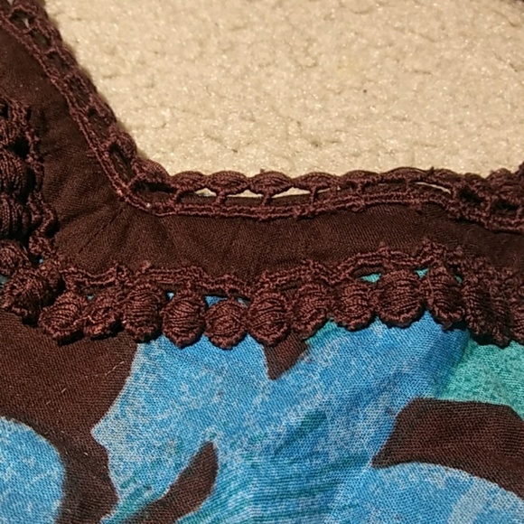 Vasna brown/blue sleeveless maxi dress - Picture 6 of 8